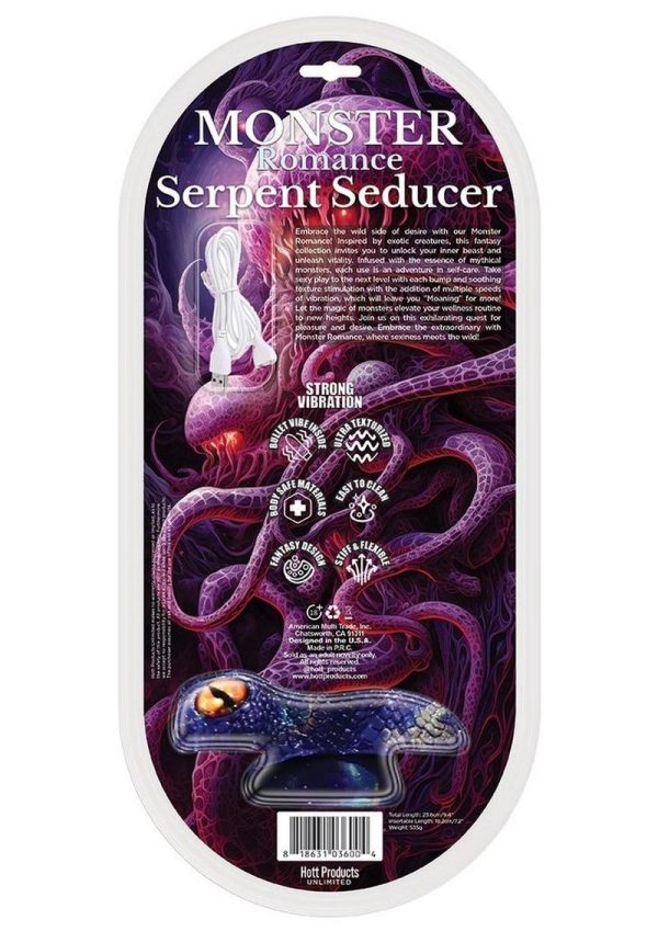Monster Romance Serpent Seducer Rechargeable Dong - Purple/Multicolor