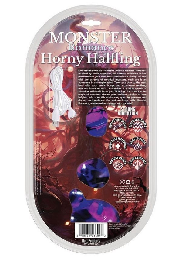 Monster Romance Horny Halfling Rechargeable Dong - Purple/Multicolor