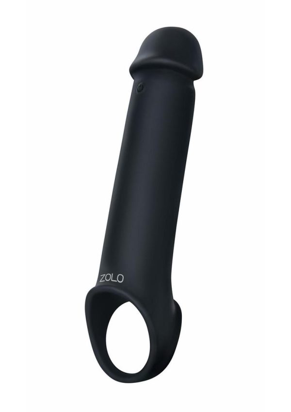 Zolo Vibrating Silicone Rechargeable Penis Extender with Remote Control - Black
