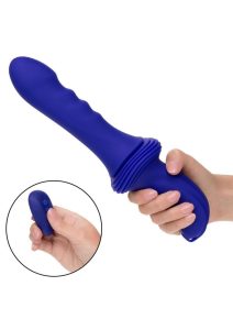 Overdrive Rechargeable Silicone Sex Machine Ridge Thruster with Remote Control - Purple