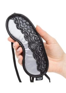 Fifty Shades of Grey Play Nice Satin and Lace Blindfold - Silver/Black