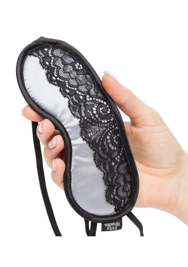 Fifty Shades of Grey Play Nice Satin and Lace Blindfold - Silver/Black