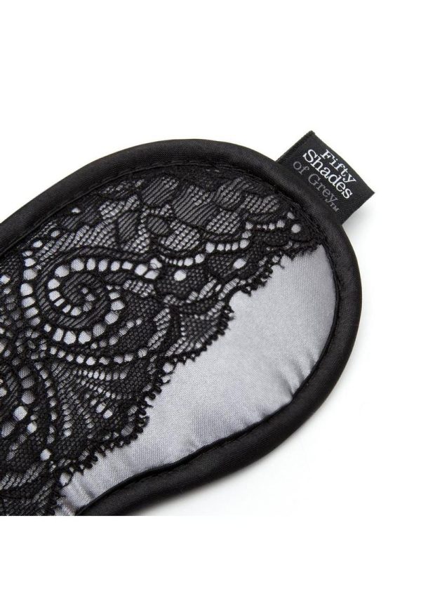 Fifty Shades of Grey Play Nice Satin and Lace Blindfold - Silver/Black