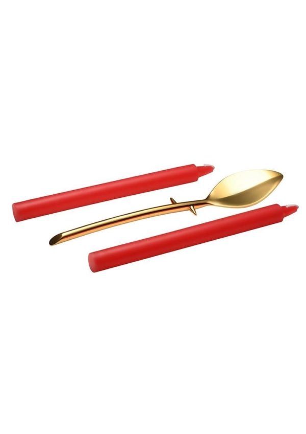 Master Series Drip Sensation Spoon and Drip Candle Set - Red/Gold