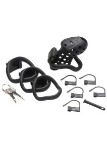 Master Series Lock Down Chastity Cage - Black