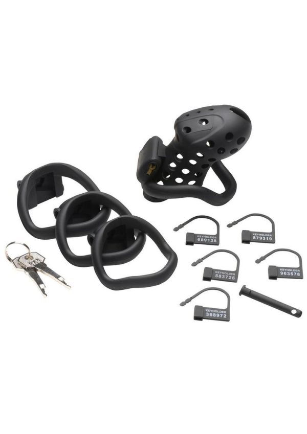 Master Series Lock Down Chastity Cage - Black