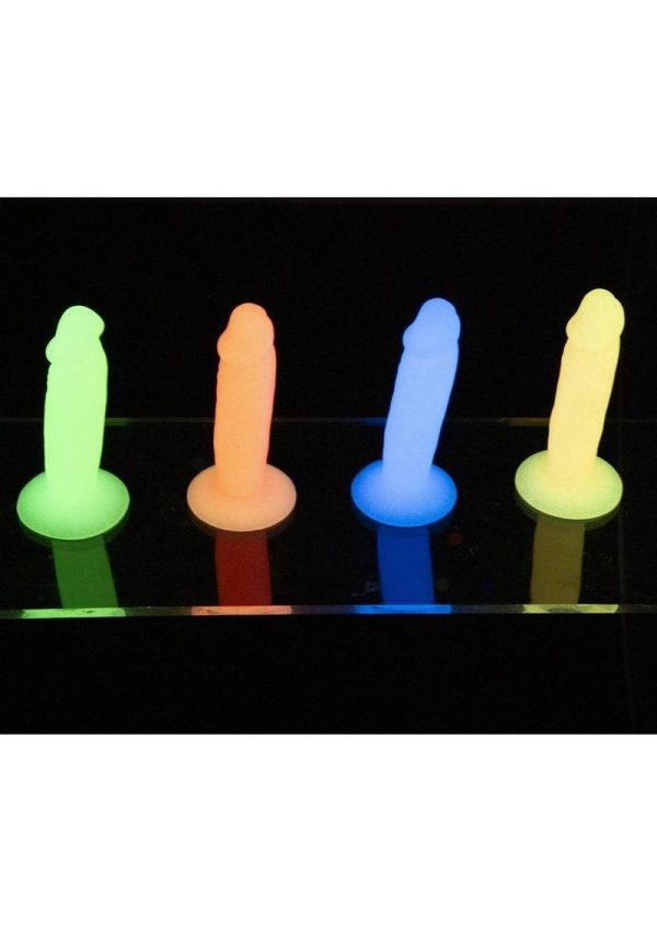 Addiction Silly Willy Glow In The Dark Silicone Dildo - Multicolor