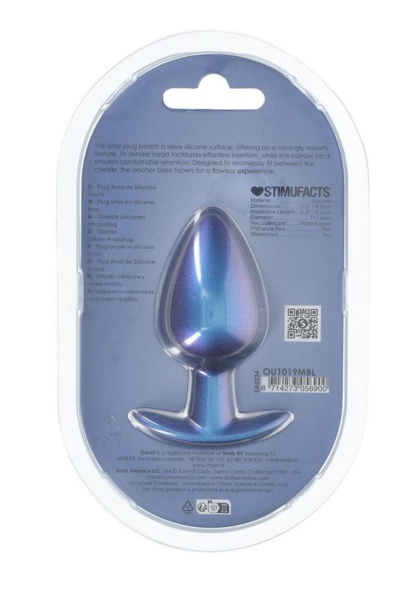 Ouch! Anal Plug Silicone - Large - Metallic Blue