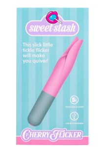 Rock Candy Cherry Flicker Rechargeable Silicone Tickler - Pink/Gray
