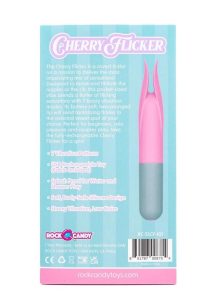 Rock Candy Cherry Flicker Rechargeable Silicone Tickler - Pink/Gray