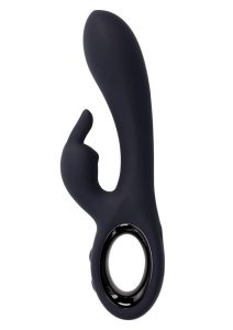 Playboy Late Night Bunny Rechargeable Silicone Rabbit Vibrator - Black