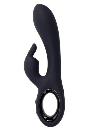 Playboy Late Night Bunny Rechargeable Silicone Rabbit Vibrator - Black