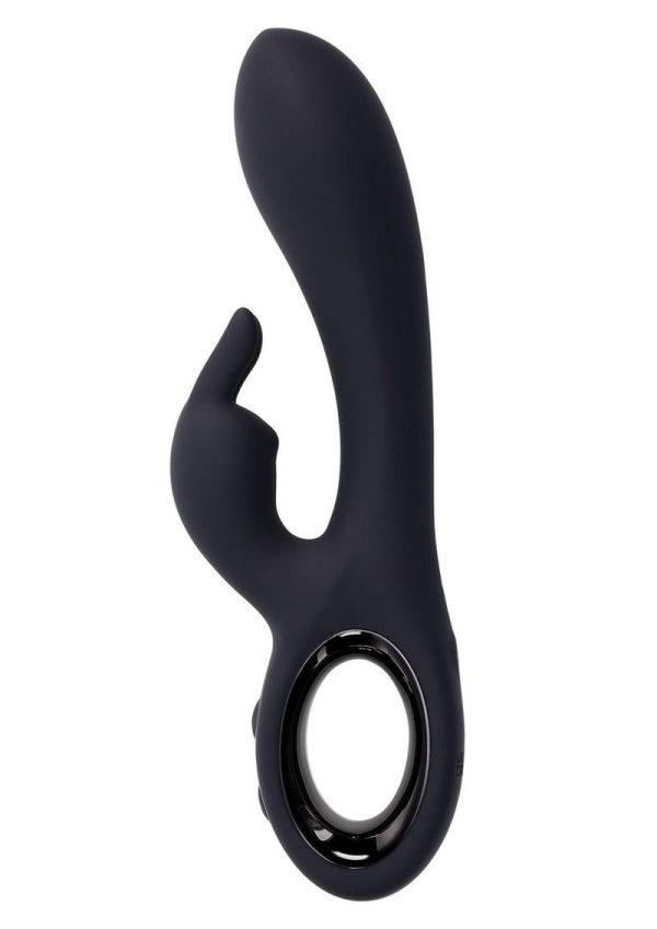Playboy Late Night Bunny Rechargeable Silicone Rabbit Vibrator - Black