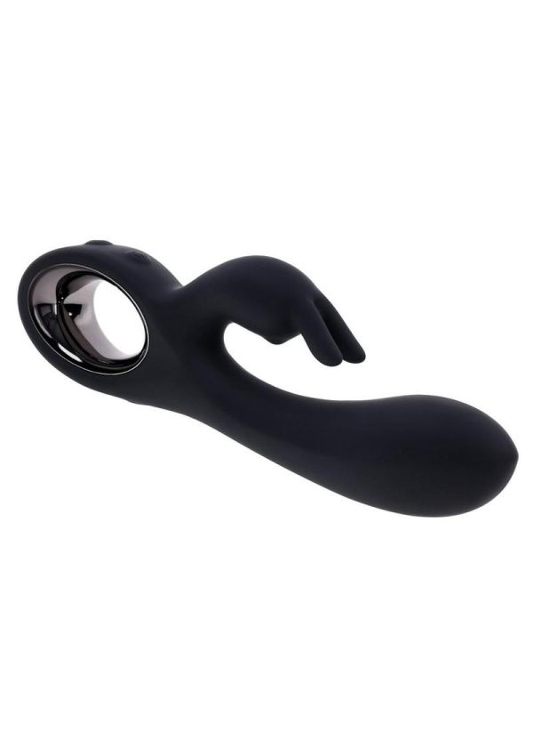 Playboy Late Night Bunny Rechargeable Silicone Rabbit Vibrator - Black