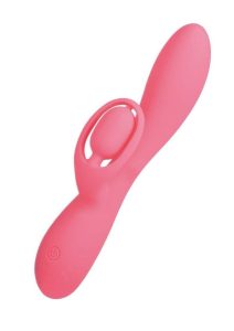 Blaze Romantic Rechargeable Silicone Rabbit Vibrator - Red