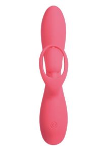 Blaze Romantic Rechargeable Silicone Rabbit Vibrator - Red