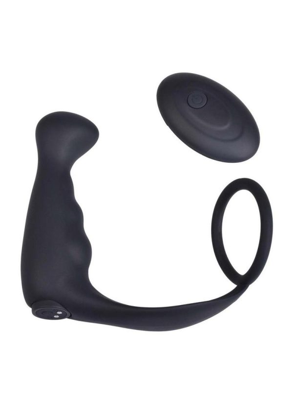 Magic Slimfit Rechargeable Silicone Anal Plug with Remote Control - Black