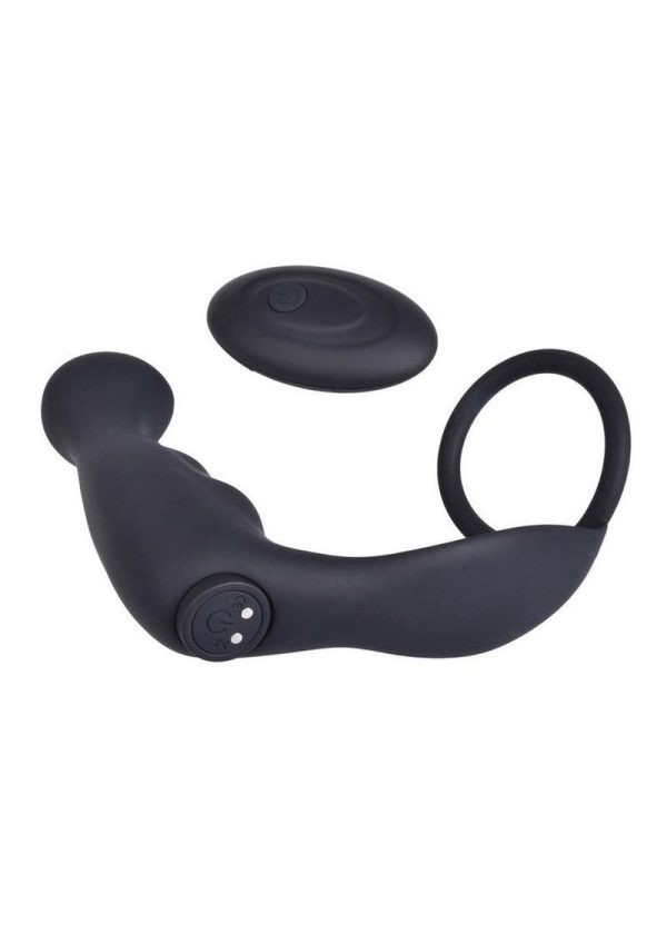Magic Slimfit Rechargeable Silicone Anal Plug with Remote Control - Black