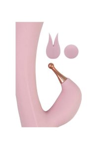 Goddess Tri-Tip Rechargeable Silicone Rabbit Vibrator - Pink