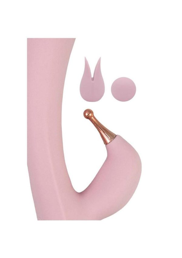 Goddess Tri-Tip Rechargeable Silicone Rabbit Vibrator - Pink