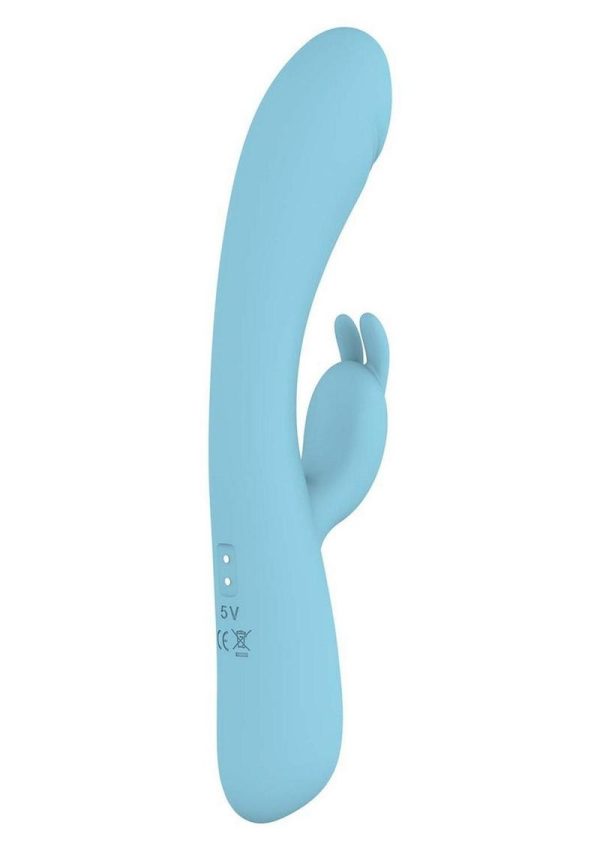 Blaze Heat Up Bunny Rechargeable Silicone Rabbit Vibrator - Blue
