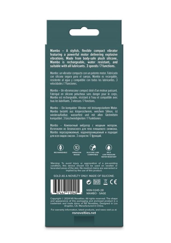 Lust-N-Dreams Mambo Rechargeable Silicone Mini Vibrator - Green