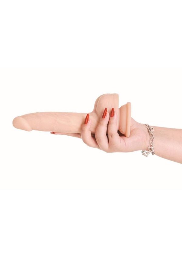 Naked Addiction Maximum Thrusting and Vibrating Rechargeable Silicone Dong with Remote Control 8.5in - Vanilla