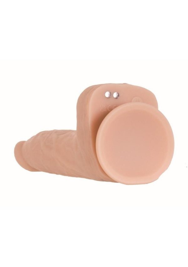 Naked Addiction Maximum Thrusting and Vibrating Rechargeable Silicone Dong with Remote Control 8.5in - Vanilla