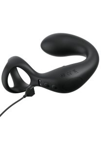 Anal Fantasy Elite Ass-Gasm Taint-Alizer Rechargeable Silicone Prostate Stimulator with Remote Control - Black