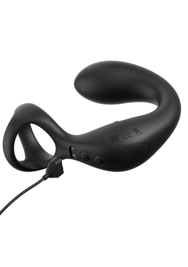 Anal Fantasy Elite Ass-Gasm Taint-Alizer Rechargeable Silicone Prostate Stimulator with Remote Control - Black