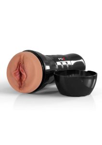 PDX Extreme Wet Pussies Super Luscious Lips XXL Self Lubricating Stroker - Caramel