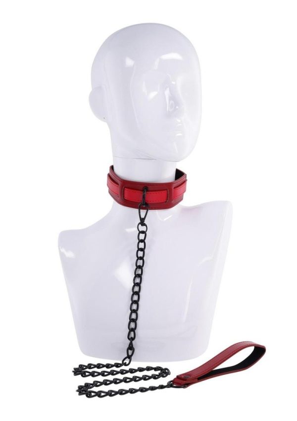 Sex and Mischief Ex`s andamp; Oh`s Collar and Leash - Red/Black