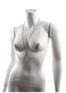 Sex and Mischief Ex`s andamp; Oh`s Body Jewelry with Nipple Ties - Black