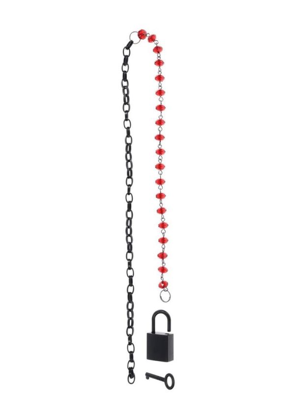 Sex and Mischief Ex`s andamp; Oh`s Crystal Day Collar -Red/Black