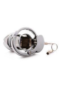 Master Series Cock Cuff Snap-On Chastity Cage - Silver