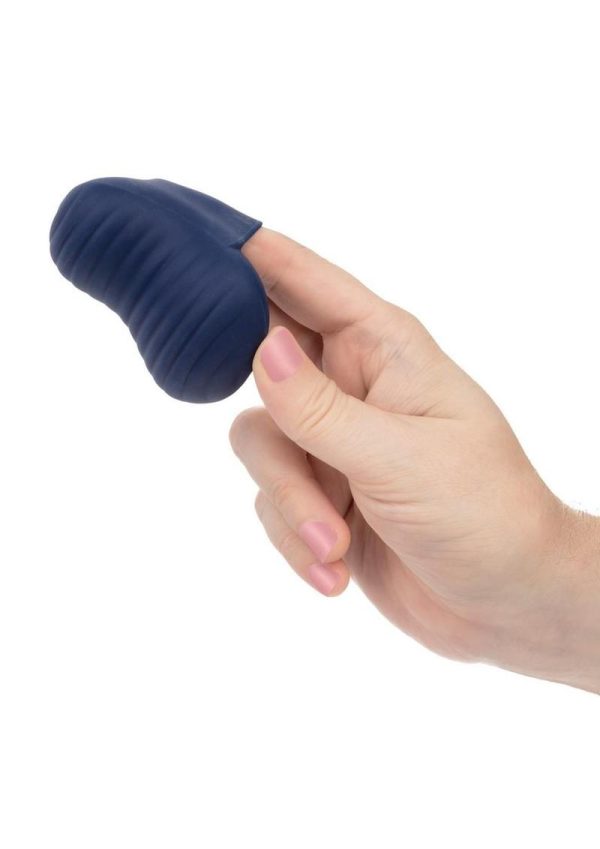 Cashmere Dual Finger Massager Rechargeable Silicone Vibrator - Blue