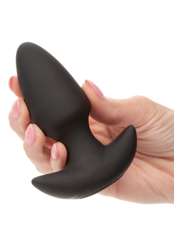Rock Bottom Vibrating Thrusting Probe Rechargeable Silicone Anal Vibrator - Black