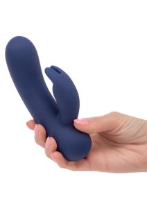 Cashmere Silk Bunny Rechargeable Silicone Rabbit Vibrator - Blue