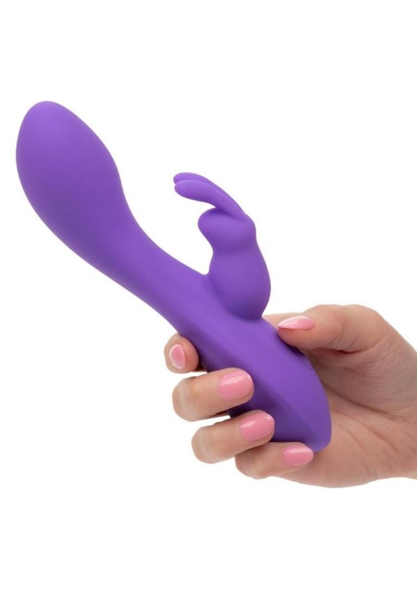 Flex Bend and Hold Double Rumbler Rechargeable Silicone Rabbit Vibrator - Purple
