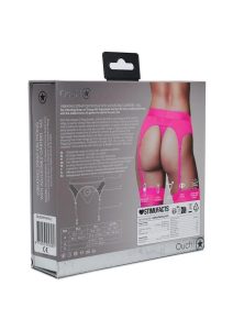 Ouch! Vibrating Strap-On Thong with Rechargeable Bullet - M/L - Pink