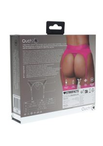 Ouch! Vibrating Strap-On Thong with Rechargeable Bullet - XL/2XL - Pink