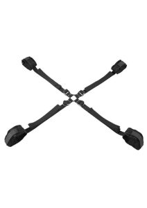 Velvet Noir Adjustable Hog Tie and Cuff Set - Black