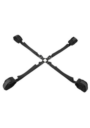 Velvet Noir Adjustable Hog Tie and Cuff Set - Black