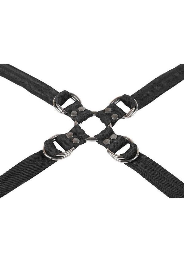 Velvet Noir Adjustable Hog Tie and Cuff Set - Black