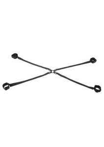 Velvet Noir Adjustable Hog Tie and Cuff Set - Black