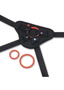 B Vibe Beginner Strap On Harness Set with Silicone Dildo Peg 5in - Orange
