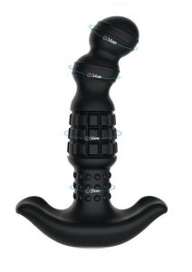 Pineapple Man Rolling Bead Vibrating Rechargeable Silicone Prostate Massager - Black