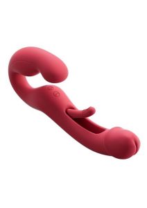 Harmony Duo App-Controlled Rechargeable Silicone Strapless Strap-on - Red/Gold
