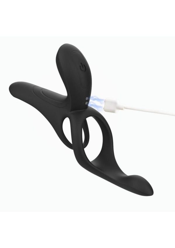 Pleasure Pivot App Control Rechargeable Silicone Couples Vibrator - Black