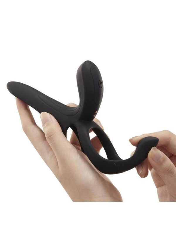Pleasure Pivot App Control Rechargeable Silicone Couples Vibrator - Black